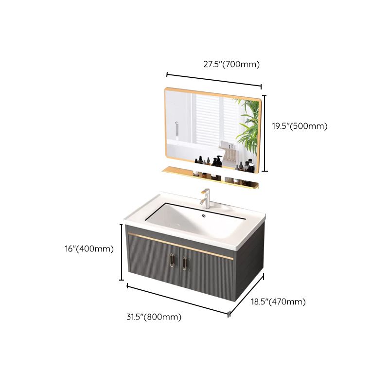Wall Mount Bathroom Sink Vanity Glam Faucet Included Bathroom Vanity Clearhalo 'Bathroom Remodel & Bathroom Fixtures' 'Bathroom Vanities' 'bathroom_vanities' 'Home Improvement' 'home_improvement' 'home_improvement_bathroom_vanities' 1200x1200_e3fbb55d-e09f-4be1-918d-ce235c8244ec