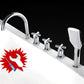 Contemporary Style Bathroom Faucet Metal Deck Mounted Bathroom Faucet Clearhalo 'Bathroom Remodel & Bathroom Fixtures' 'Bathtub Faucets' 'bathtub_faucets' 'Home Improvement' 'home_improvement' 'home_improvement_bathtub_faucets' 1200x1200_e40e7ace-3dbe-4437-84cf-e6f6dc4c40dc