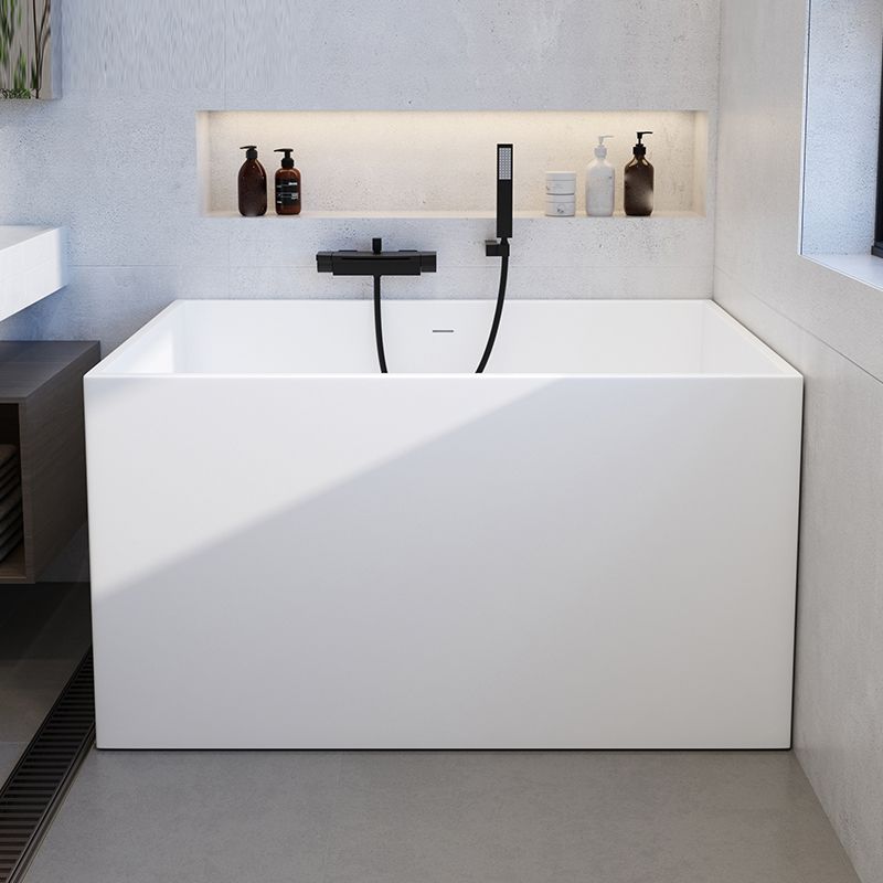 Stone Rectangular Bathtub Modern Soaking Bathtub for Bathroom , 27.56-inch Wide Clearhalo 'Bathroom Remodel & Bathroom Fixtures' 'Bathtubs' 'Home Improvement' 'home_improvement' 'home_improvement_bathtubs' 'Showers & Bathtubs' 1200x1200_e41005f9-2589-40b4-9c6a-ca20c20312d4