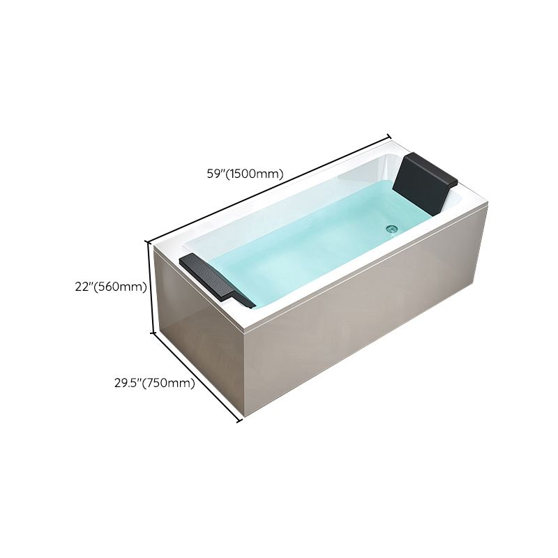 Stand Alone White Bath Acrylic Rectangular Modern Soaking Bathtub Clearhalo 'Bathroom Remodel & Bathroom Fixtures' 'Bathtubs' 'Home Improvement' 'home_improvement' 'home_improvement_bathtubs' 'Showers & Bathtubs' 1200x1200_e434bdb0-0a5b-4c24-b9ab-7b8cbef74a21