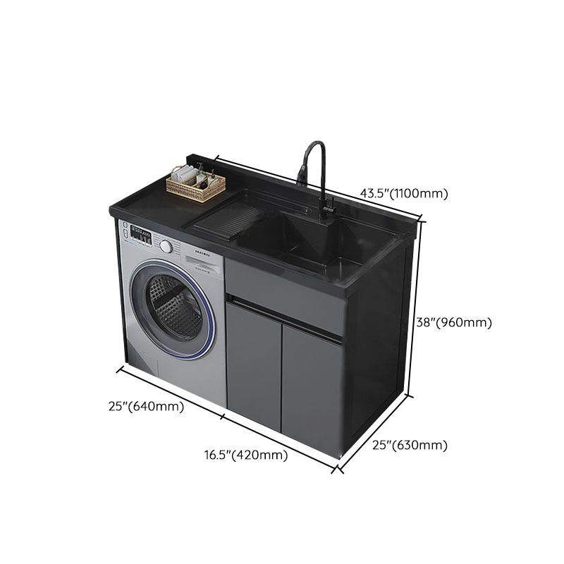 Metal Modern Freestanding Bathroom Vanity Set with Sink Faucet Clearhalo 'Bathroom Remodel & Bathroom Fixtures' 'Bathroom Vanities' 'bathroom_vanities' 'Home Improvement' 'home_improvement' 'home_improvement_bathroom_vanities' 1200x1200_e43baaf4-4675-4879-9525-fde608809cca