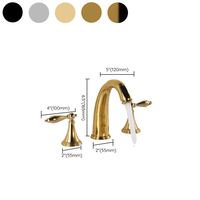 Modern Widespread Sink Faucet Plain Bathroom Double Handle Faucet with Lever Handle Clearhalo 'Bathroom Remodel & Bathroom Fixtures' 'Bathroom Sink Faucets' 'Bathroom Sinks & Faucet Components' 'bathroom_sink_faucets' 'Home Improvement' 'home_improvement' 'home_improvement_bathroom_sink_faucets' 1200x1200_e46789ef-3fc7-4a51-83b6-f12bde0e1376