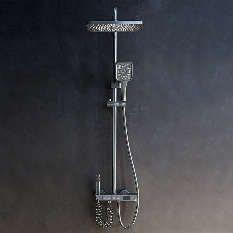 Modern Style Rectangle Shower System Spot Resist Copper Wall Mounted Shower System Clearhalo 'Bathroom Remodel & Bathroom Fixtures' 'Home Improvement' 'home_improvement' 'home_improvement_shower_faucets' 'Shower Faucets & Systems' 'shower_faucets' 'Showers & Bathtubs Plumbing' 'Showers & Bathtubs' 1200x1200_e4777a2e-5d97-4381-bce9-402df5d6f321