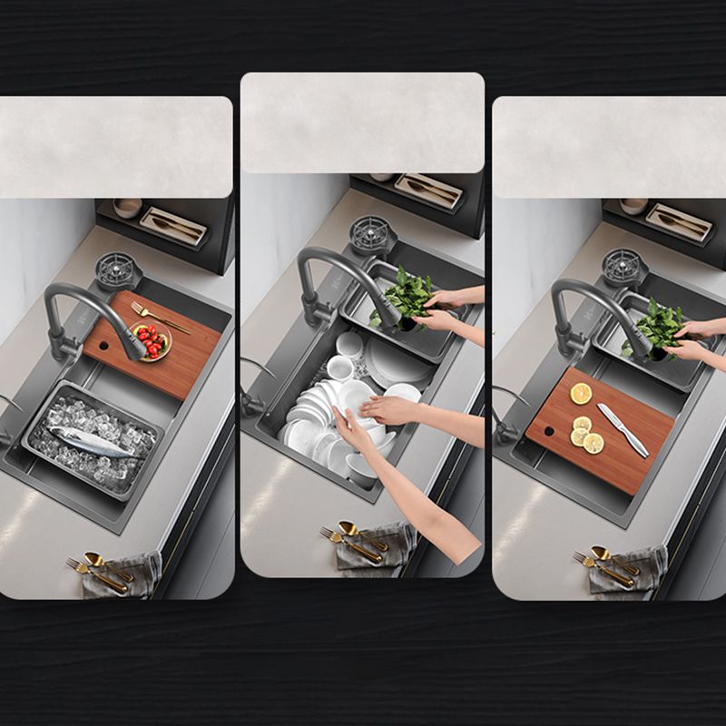 Kitchen Sink Stainless Steel Soundproof Detail Kitchen Sink with Basket Strainer Clearhalo 'Home Improvement' 'home_improvement' 'home_improvement_kitchen_sinks' 'Kitchen Remodel & Kitchen Fixtures' 'Kitchen Sinks & Faucet Components' 'Kitchen Sinks' 'kitchen_sinks' 1200x1200_e47c595e-f225-4421-90c7-051b77f4a2a2