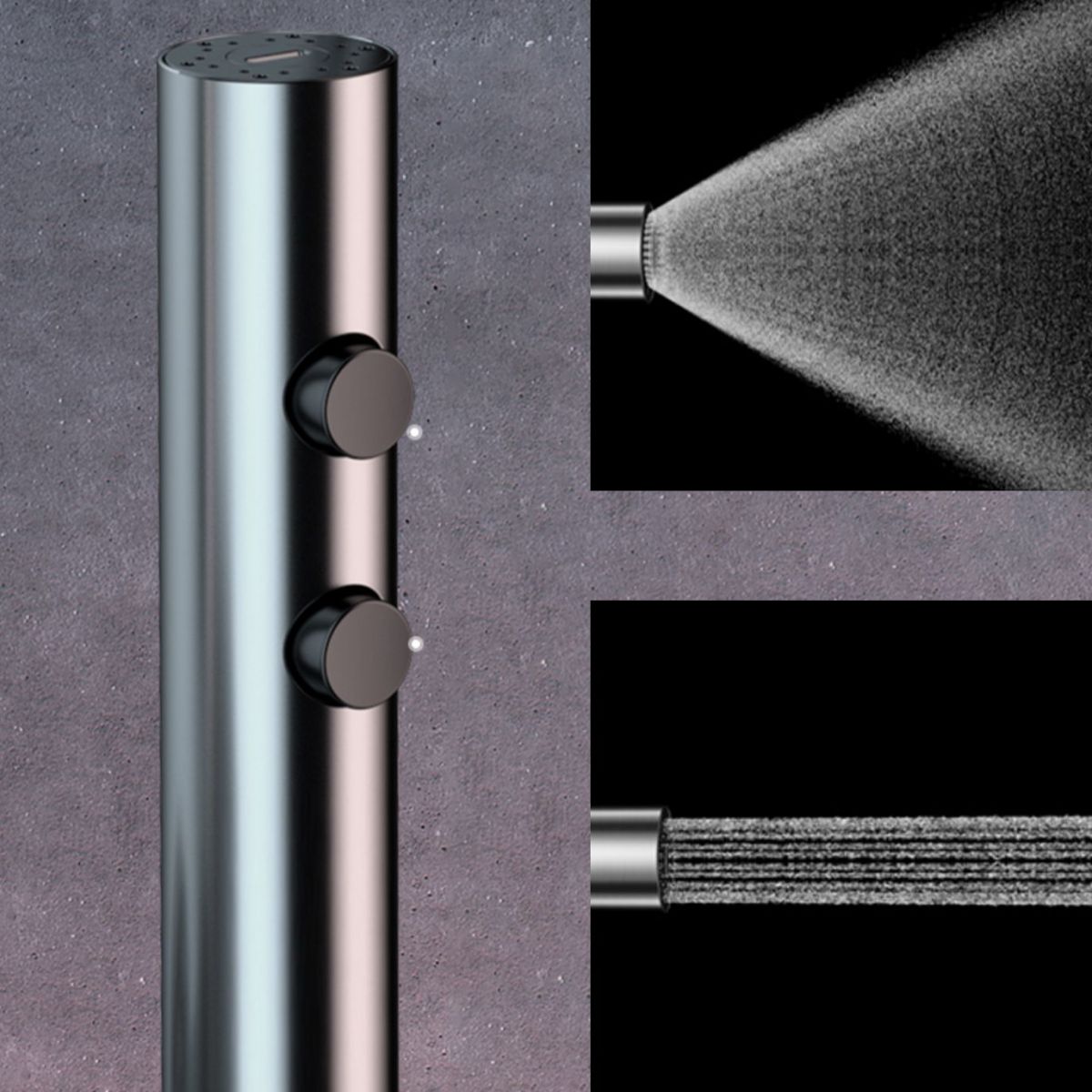 Ellipse Shower Set Intelligent Digital Display Thermostatic Shower Diamond Button Clearhalo 'Bathroom Remodel & Bathroom Fixtures' 'Home Improvement' 'home_improvement' 'home_improvement_shower_faucets' 'Shower Faucets & Systems' 'shower_faucets' 'Showers & Bathtubs Plumbing' 'Showers & Bathtubs' 1200x1200_e4850177-8235-49a2-aa87-e0cd8126895b