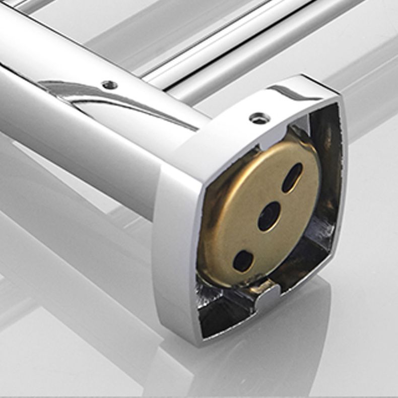 Polished Chrome Modernism Bathroom Accessory Set Bath Shelf/ Towel Bar/Robe Hooks Included Clearhalo 'Bathroom Hardware Sets' 'Bathroom Hardware' 'Bathroom Remodel & Bathroom Fixtures' 'bathroom_hardware_sets' 'Home Improvement' 'home_improvement' 'home_improvement_bathroom_hardware_sets' 1200x1200_e4859fd7-7212-4f3c-918f-a0b83d94f1cb