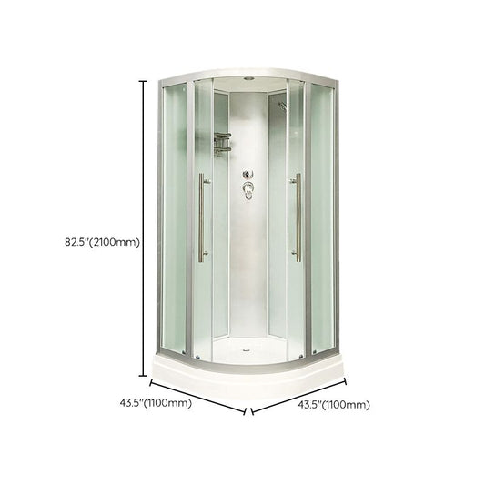 Round Double Sliding Shower Stall Corner Tempered Glass Shower Stall Clearhalo 'Bathroom Remodel & Bathroom Fixtures' 'Home Improvement' 'home_improvement' 'home_improvement_shower_stalls_enclosures' 'Shower Stalls & Enclosures' 'shower_stalls_enclosures' 'Showers & Bathtubs' 1200x1200_e4a07c71-fd8d-43cc-9c10-ef1976f0530c