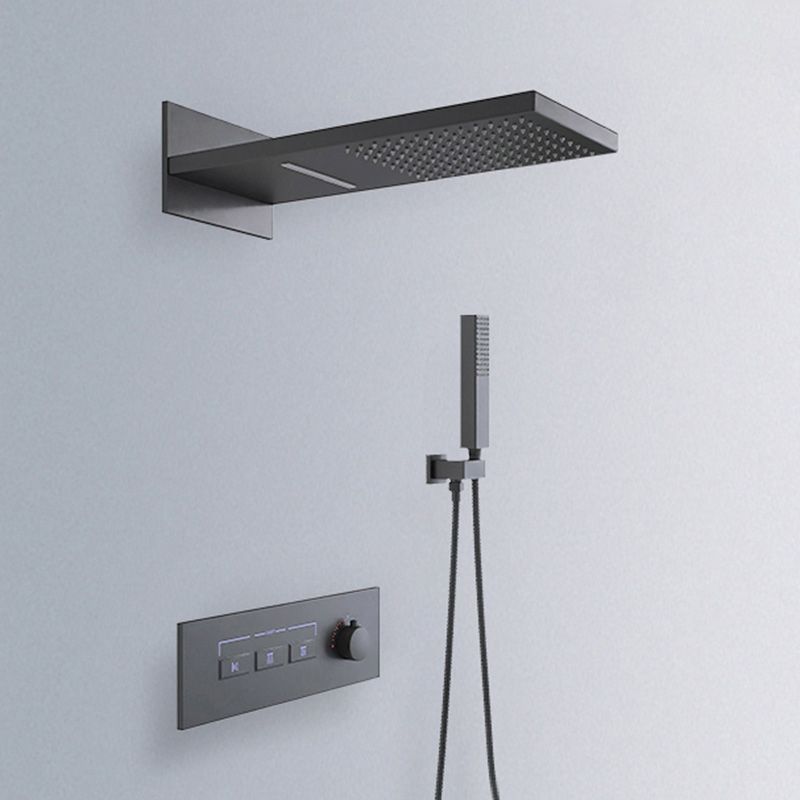 Modern Shower Set Adjustable Shower Head Wall Mounted Shower System Clearhalo 'Bathroom Remodel & Bathroom Fixtures' 'Home Improvement' 'home_improvement' 'home_improvement_shower_faucets' 'Shower Faucets & Systems' 'shower_faucets' 'Showers & Bathtubs Plumbing' 'Showers & Bathtubs' 1200x1200_e4a7873d-005e-4319-9a4c-d6374e53407a