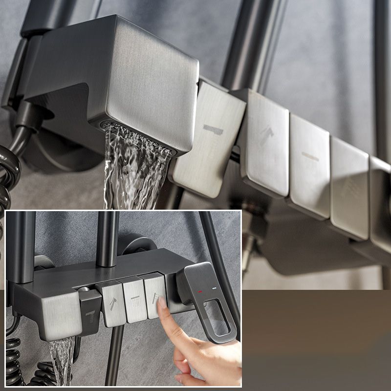 Wall Mounted Shower Adjustable Arm Shower Faucet Metal Shower System with Slide Bar Clearhalo 'Bathroom Remodel & Bathroom Fixtures' 'Home Improvement' 'home_improvement' 'home_improvement_shower_faucets' 'Shower Faucets & Systems' 'shower_faucets' 'Showers & Bathtubs Plumbing' 'Showers & Bathtubs' 1200x1200_e4a98783-dd4d-4951-8013-b0c2e2c71209