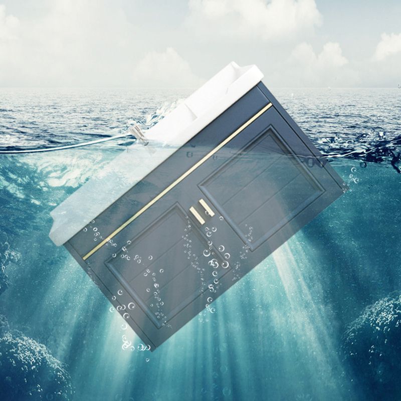 Blue Rectangle Vanity Set Metal Frame Wall-Mounted 2 Doors Mirror Single Sink Bath Vanity Clearhalo 'Bathroom Remodel & Bathroom Fixtures' 'Bathroom Vanities' 'bathroom_vanities' 'Home Improvement' 'home_improvement' 'home_improvement_bathroom_vanities' 1200x1200_e4cc54fd-ffed-4ff6-a7bf-6415935de1ea