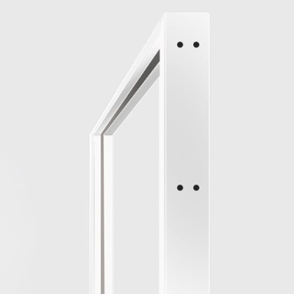 Fixed Shower Screen White Full Frame Tempered Glass Shower Door Clearhalo 'Bathroom Remodel & Bathroom Fixtures' 'Home Improvement' 'home_improvement' 'home_improvement_shower_tub_doors' 'Shower and Tub Doors' 'shower_tub_doors' 'Showers & Bathtubs' 1200x1200_e4d402f3-73d3-475b-9518-755244216432