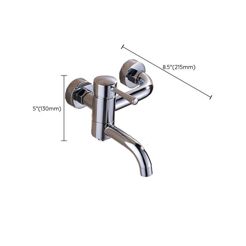 Popular Bathtub Faucet Swivel Spout Wall Mounted Tub Filler Trim Clearhalo 'Bathroom Remodel & Bathroom Fixtures' 'Bathtub Faucets' 'bathtub_faucets' 'Home Improvement' 'home_improvement' 'home_improvement_bathtub_faucets' 1200x1200_e4d4a01f-fdeb-45b5-8f0a-f8e7c7c1d44f