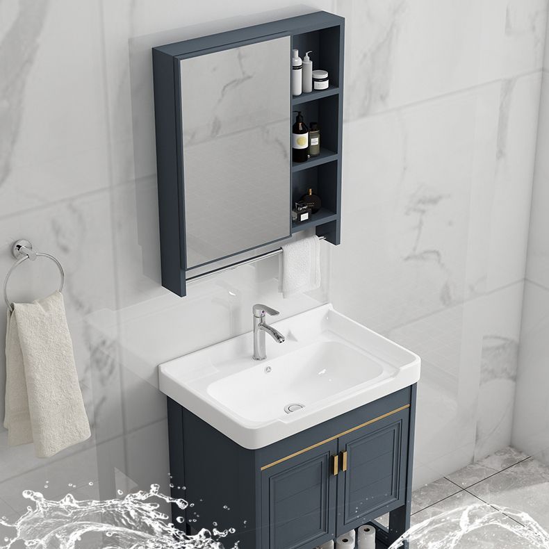 Metal Frame Vanity Shelving Included Single Sink Freestanding Bathroom Vanity Clearhalo 'Bathroom Remodel & Bathroom Fixtures' 'Bathroom Vanities' 'bathroom_vanities' 'Home Improvement' 'home_improvement' 'home_improvement_bathroom_vanities' 1200x1200_e4ddb376-6709-463f-8052-d5126f6beb65