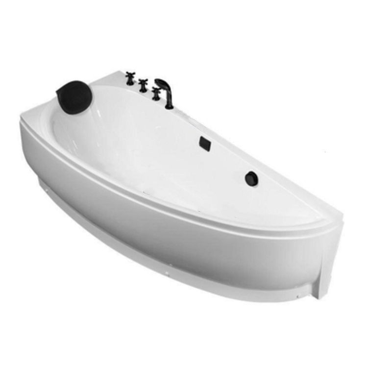 Modern Acrylic Bath Corner Soaking Back to Wall White Modern Bathtub Clearhalo 'Bathroom Remodel & Bathroom Fixtures' 'Bathtubs' 'Home Improvement' 'home_improvement' 'home_improvement_bathtubs' 'Showers & Bathtubs' 1200x1200_e4e14b08-f20a-4eb4-b788-8441e28b79f6