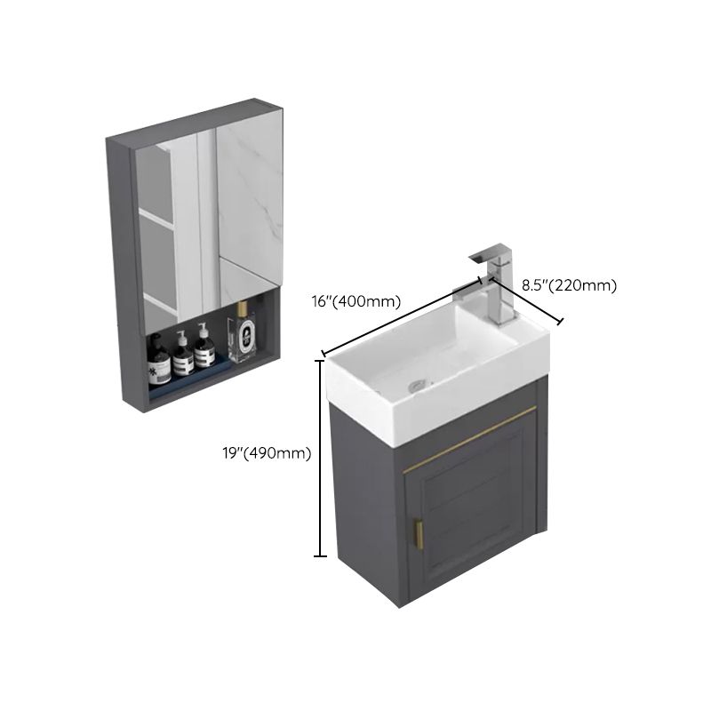 Modern Single Bath Vanity Wall Mount Ceramic Top Bathroom Vanity Clearhalo 'Bathroom Remodel & Bathroom Fixtures' 'Bathroom Vanities' 'bathroom_vanities' 'Home Improvement' 'home_improvement' 'home_improvement_bathroom_vanities' 1200x1200_e50b422a-de3b-4912-b14b-3d16a729b608