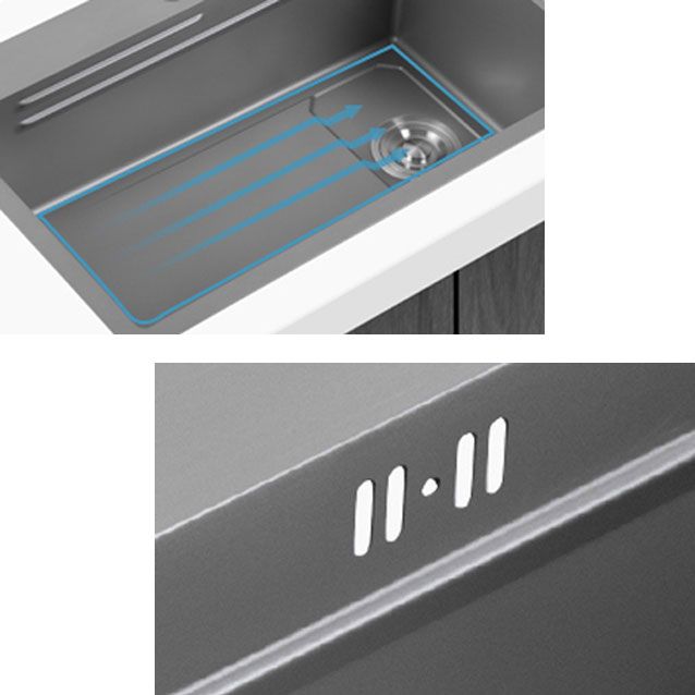 Contemporary Style Kitchen Sink Single Bowl Kitchen Sink with Rectangle Shape Clearhalo 'Home Improvement' 'home_improvement' 'home_improvement_kitchen_sinks' 'Kitchen Remodel & Kitchen Fixtures' 'Kitchen Sinks & Faucet Components' 'Kitchen Sinks' 'kitchen_sinks' 1200x1200_e51191ec-4e76-4686-bf3f-7e636e0b4307