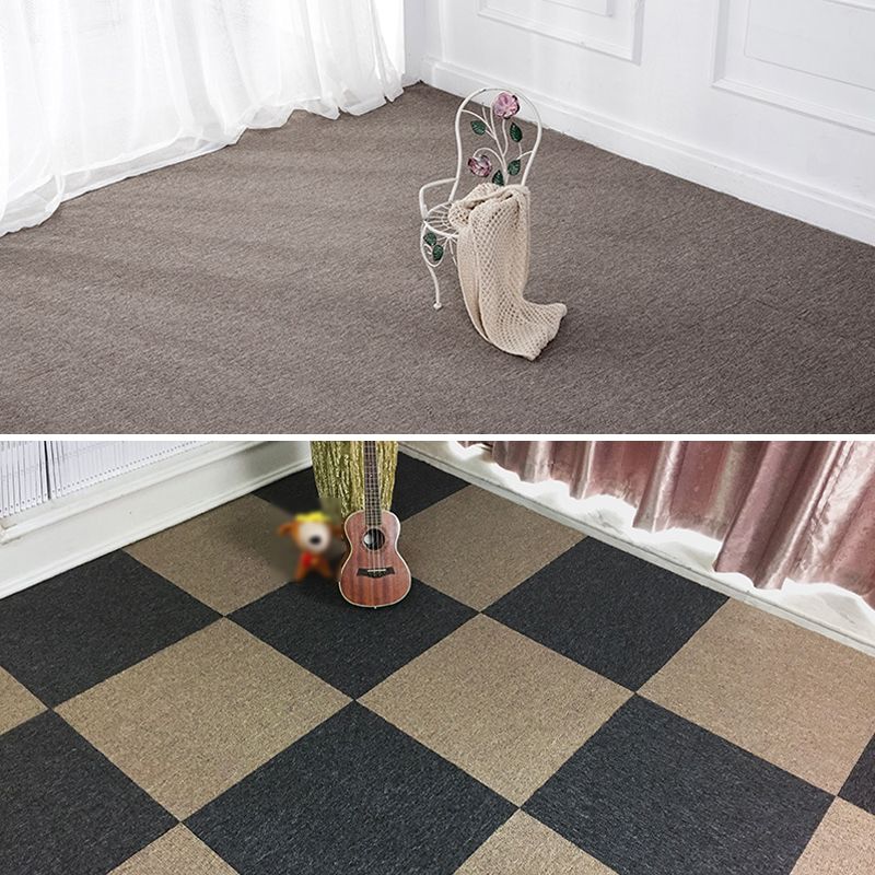 Dark Color Level Loop Carpet Tile Non-Skid Adhesive Tabs Indoor Carpet Tiles Clearhalo 'Carpet Tiles & Carpet Squares' 'carpet_tiles_carpet_squares' 'Flooring 'Home Improvement' 'home_improvement' 'home_improvement_carpet_tiles_carpet_squares' Walls and Ceiling' 1200x1200_e51be723-f252-425a-863e-d44be185a07d