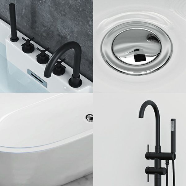 Oval Freestanding Modern Bath Acrylic Soaking White Center Bathtub Clearhalo 'Bathroom Remodel & Bathroom Fixtures' 'Bathtubs' 'Home Improvement' 'home_improvement' 'home_improvement_bathtubs' 'Showers & Bathtubs' 1200x1200_e51e5639-5e04-4b11-a16c-aca7b8a40110