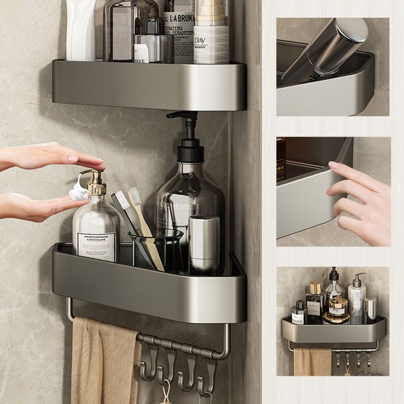 Adhesive Mount Metal Bathroom Accessory As Individual Or As a Set with Bath Shelf Clearhalo 'Bathroom Hardware Sets' 'Bathroom Hardware' 'Bathroom Remodel & Bathroom Fixtures' 'bathroom_hardware_sets' 'Home Improvement' 'home_improvement' 'home_improvement_bathroom_hardware_sets' 1200x1200_e5424ab3-3bd2-414f-8950-583e9e554b98