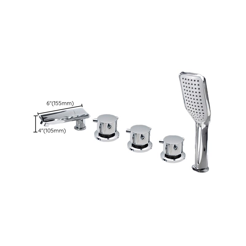 Contemporary Style Bathroom Faucet Metal Deck Mounted Bathroom Faucet Clearhalo 'Bathroom Remodel & Bathroom Fixtures' 'Bathtub Faucets' 'bathtub_faucets' 'Home Improvement' 'home_improvement' 'home_improvement_bathtub_faucets' 1200x1200_e54b1aeb-7af2-4ee7-b951-bd52ec49457b