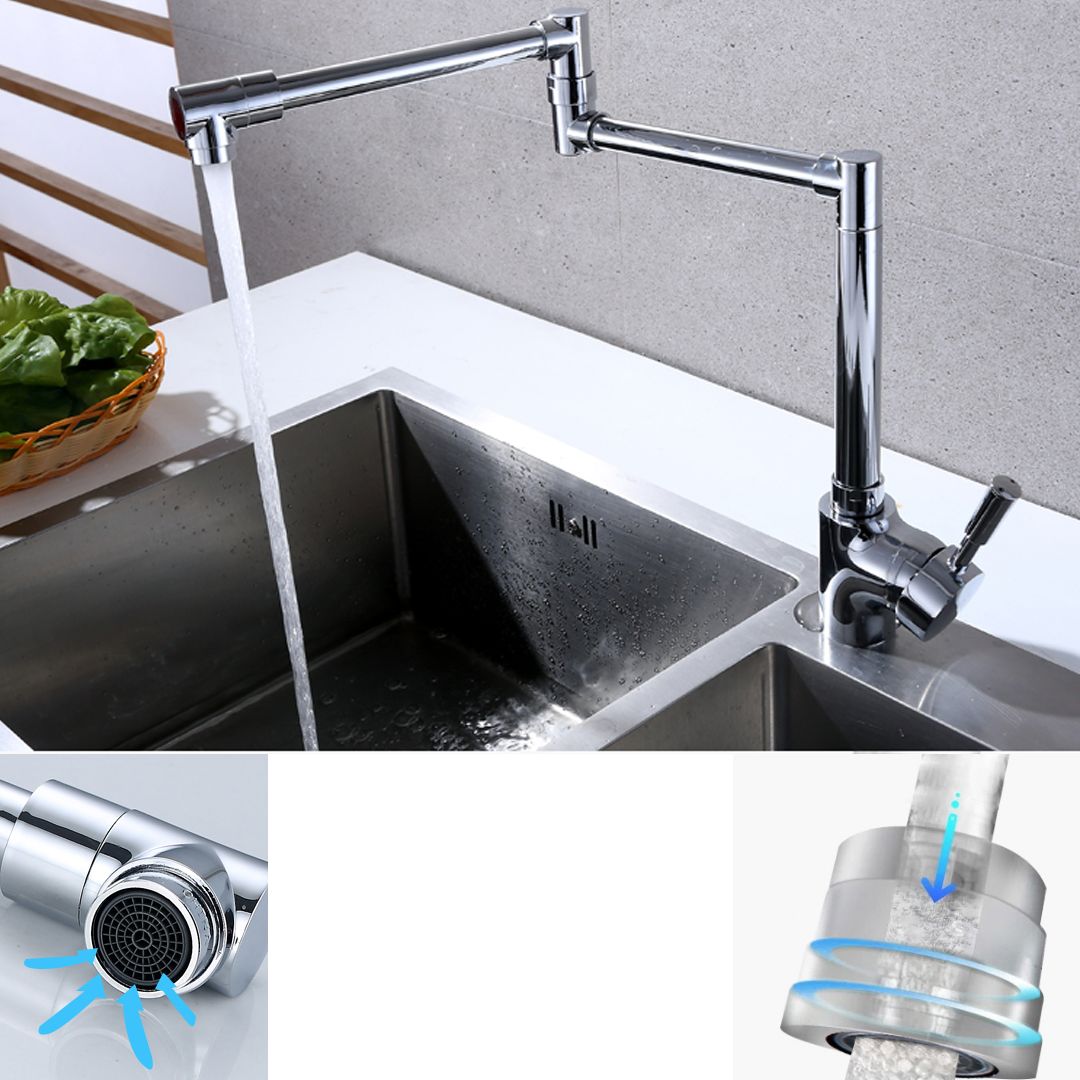 Modern Faucet 1-Handle 1-Hole Brass Single Level Low Profile Pot Filler Kitchen Faucet Clearhalo 'Home Improvement' 'home_improvement' 'home_improvement_kitchen_faucets' 'Kitchen Faucets' 'Kitchen Remodel & Kitchen Fixtures' 'Kitchen Sinks & Faucet Components' 'kitchen_faucets' 1200x1200_e54c3f56-5b89-4d1c-850a-64383b627caf