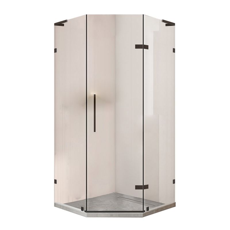 Black Semi Frameless Glass Shower Door Hinged Shower Bath Door Clearhalo 'Bathroom Remodel & Bathroom Fixtures' 'Home Improvement' 'home_improvement' 'home_improvement_shower_tub_doors' 'Shower and Tub Doors' 'shower_tub_doors' 'Showers & Bathtubs' 1200x1200_e54c6d06-491c-45c1-9d24-4ff10250042a