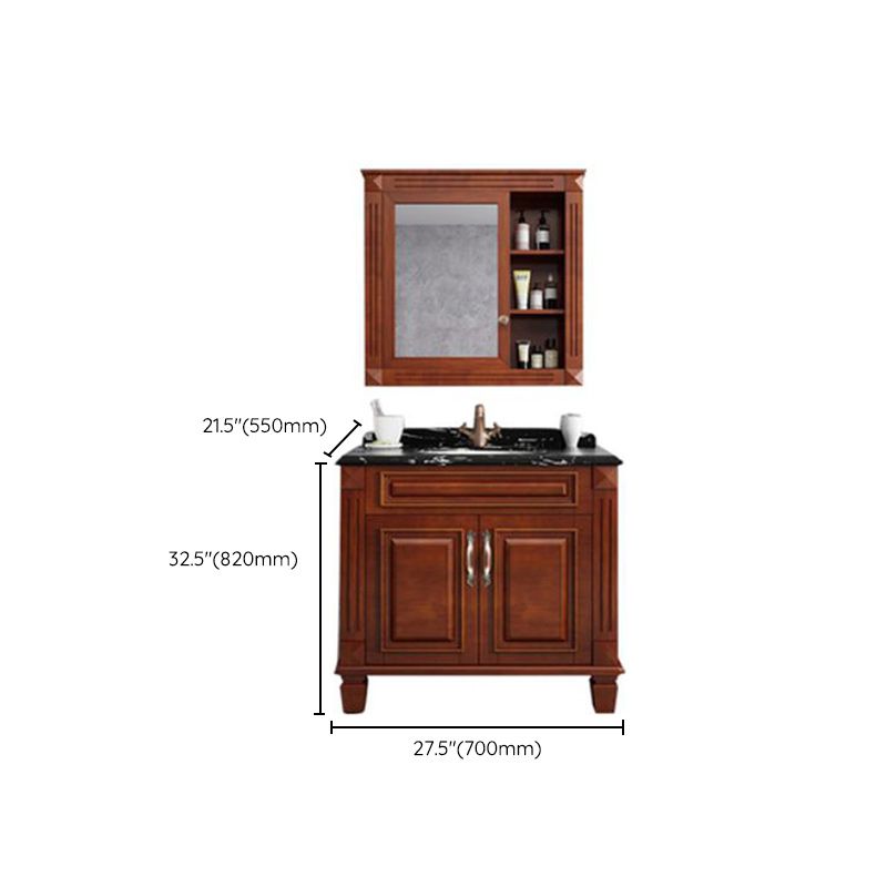 Traditional Wooden Sink Vanity Mirror Cabinet Vanity Cabinet with Storage Shelving Clearhalo 'Bathroom Remodel & Bathroom Fixtures' 'Bathroom Vanities' 'bathroom_vanities' 'Home Improvement' 'home_improvement' 'home_improvement_bathroom_vanities' 1200x1200_e568da7a-c303-43cc-bde8-1af9736c14ce