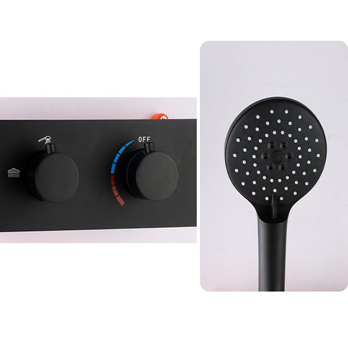 Modern Shower System Black Round Head Wall Mounted Shower Trim Clearhalo 'Bathroom Remodel & Bathroom Fixtures' 'Home Improvement' 'home_improvement' 'home_improvement_shower_faucets' 'Shower Faucets & Systems' 'shower_faucets' 'Showers & Bathtubs Plumbing' 'Showers & Bathtubs' 1200x1200_e56d002c-3218-4011-ab45-a97925f1d721