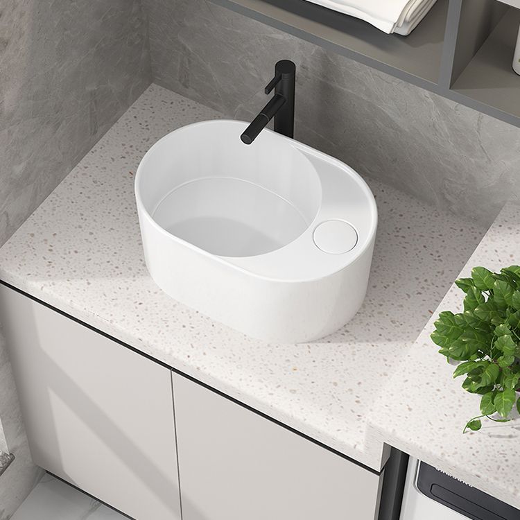Modern Vessel Bathroom Sink Rectangular Porcelain with Overflow and Faucet Basin Sink Clearhalo 'Bathroom Remodel & Bathroom Fixtures' 'Bathroom Sinks & Faucet Components' 'Bathroom Sinks' 'bathroom_sink' 'Home Improvement' 'home_improvement' 'home_improvement_bathroom_sink' 1200x1200_e56eac44-7493-48b4-a9ec-0f117c37dcad