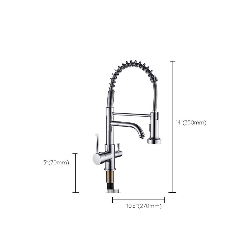 Pull Down Sprayer Kitchen Faucet 2-Handle Bar Faucet with Supply Lines Clearhalo 'Home Improvement' 'home_improvement' 'home_improvement_kitchen_faucets' 'Kitchen Faucets' 'Kitchen Remodel & Kitchen Fixtures' 'Kitchen Sinks & Faucet Components' 'kitchen_faucets' 1200x1200_e57c4b3d-85a6-41f6-a7ac-40d66e0adb7c