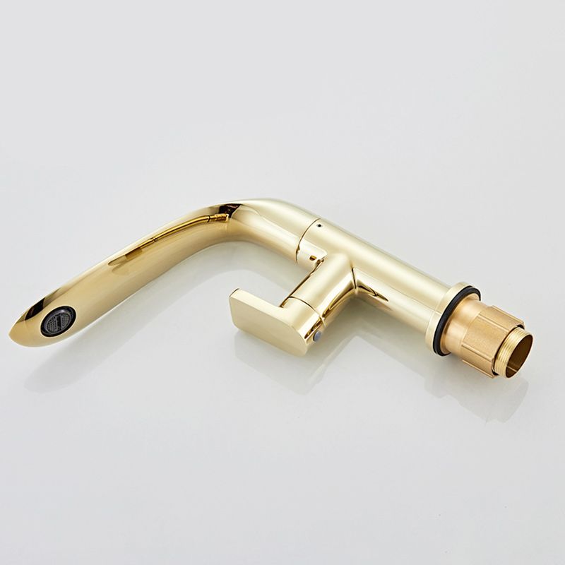 Glam Brass Bathroom Sink Faucet with 1-Handle Lavatory Faucet Clearhalo 'Bathroom Remodel & Bathroom Fixtures' 'Bathroom Sink Faucets' 'Bathroom Sinks & Faucet Components' 'bathroom_sink_faucets' 'Home Improvement' 'home_improvement' 'home_improvement_bathroom_sink_faucets' 1200x1200_e5930450-f22a-4a2e-83d6-547759248f9b