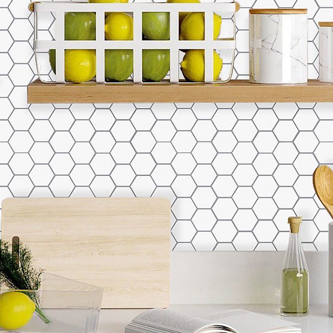 Modern Peel and Stick Backsplash PVC Hexagonal Peel and Stick Tile Clearhalo 'Flooring 'Home Improvement' 'home_improvement' 'home_improvement_peel_stick_blacksplash' 'Peel & Stick Backsplash Tile' 'peel_stick_blacksplash' 'Walls & Ceilings' Walls and Ceiling' 1200x1200_e5a9d4f9-c64a-43a6-9dfb-5fe01efd4901