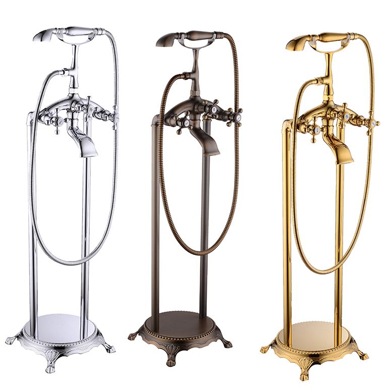 Traditional Style Freestanding Tub Filler Copper Floor Mount Freestanding Tub Filler Clearhalo 'Bathroom Remodel & Bathroom Fixtures' 'Bathtub Faucets' 'bathtub_faucets' 'Home Improvement' 'home_improvement' 'home_improvement_bathtub_faucets' 1200x1200_e5b9a90e-e81f-4651-bade-5c24e6ed9a45