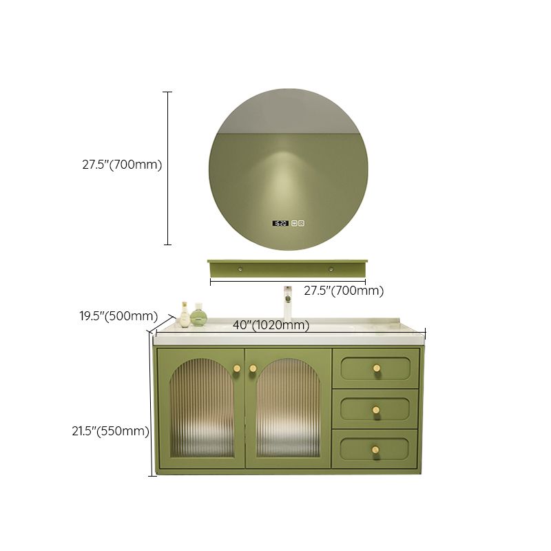 2 Doors Bath Vanity Drawers Mirror Wall Mount Rectangle Single Sink Wood Frame Vanity Clearhalo 'Bathroom Remodel & Bathroom Fixtures' 'Bathroom Vanities' 'bathroom_vanities' 'Home Improvement' 'home_improvement' 'home_improvement_bathroom_vanities' 1200x1200_e5dd3564-5c10-47ba-b530-3c2369205903