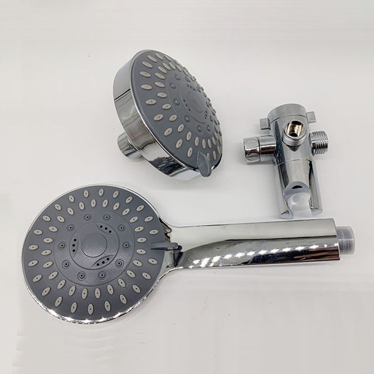 Modern Style Dual Shower Heads Wall Mounted Round Metal Dual Shower Clearhalo 'Bathroom Remodel & Bathroom Fixtures' 'Home Improvement' 'home_improvement' 'home_improvement_shower_heads' 'Shower Heads' 'shower_heads' 'Showers & Bathtubs Plumbing' 'Showers & Bathtubs' 1200x1200_e5f79158-4815-437d-978e-0a174f2ea536