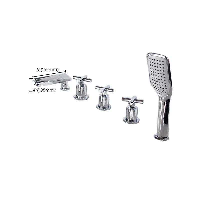 Contemporary Style Bathroom Faucet Metal Deck Mounted Bathroom Faucet Clearhalo 'Bathroom Remodel & Bathroom Fixtures' 'Bathtub Faucets' 'bathtub_faucets' 'Home Improvement' 'home_improvement' 'home_improvement_bathtub_faucets' 1200x1200_e6089e38-bd6d-46ff-96d9-82238eec006f