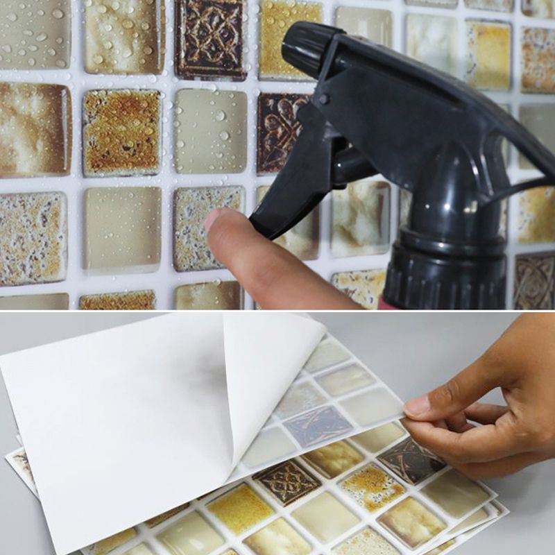 Plastic Peel and Stick Tiles Mosaic Tile Grid Square Waterproof Peel & Stick Tile 10-Pack Clearhalo 'Flooring 'Home Improvement' 'home_improvement' 'home_improvement_peel_stick_blacksplash' 'Peel & Stick Backsplash Tile' 'peel_stick_blacksplash' 'Walls & Ceilings' Walls and Ceiling' 1200x1200_e60f4837-3295-4ca7-b0db-a810ba99fa69