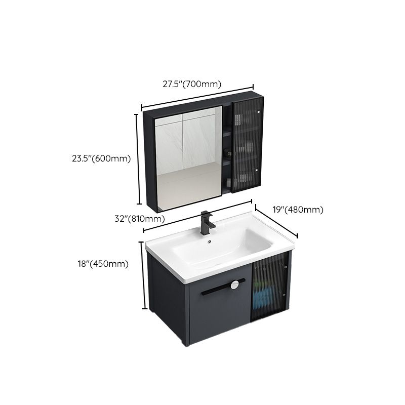 Modern Metal Frame Bath Vanity Single Rectangular Freestanding Vanity Clearhalo 'Bathroom Remodel & Bathroom Fixtures' 'Bathroom Vanities' 'bathroom_vanities' 'Home Improvement' 'home_improvement' 'home_improvement_bathroom_vanities' 1200x1200_e618854c-96ae-46cd-9aee-fb73330a9023