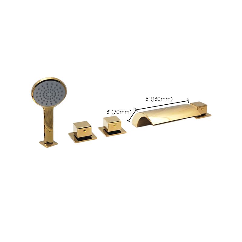 Contemporary Style Bathroom Faucet Metal Deck Mounted Bathroom Faucet Clearhalo 'Bathroom Remodel & Bathroom Fixtures' 'Bathtub Faucets' 'bathtub_faucets' 'Home Improvement' 'home_improvement' 'home_improvement_bathtub_faucets' 1200x1200_e61a6c40-a874-4745-8c05-cf7c4eef187e