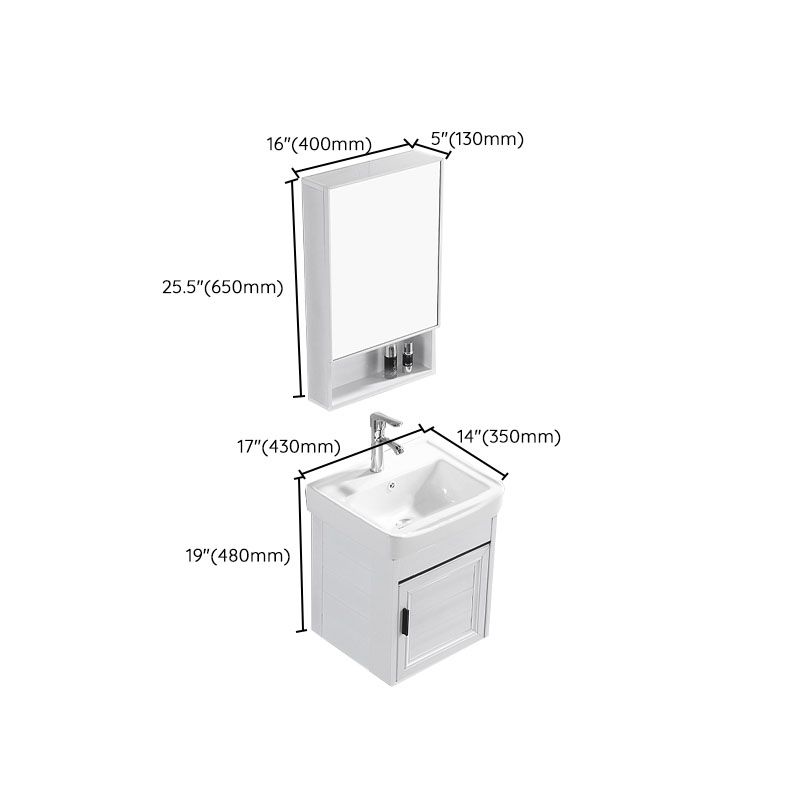 Modern White Wall Mount Bathroom Sink Vanity with Faucet Sink Clearhalo 'Bathroom Remodel & Bathroom Fixtures' 'Bathroom Vanities' 'bathroom_vanities' 'Home Improvement' 'home_improvement' 'home_improvement_bathroom_vanities' 1200x1200_e6212aeb-8144-4235-b6f6-8803c973d38b