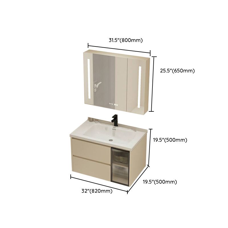 Modern Bathroom Sink Vanity Ceramic Top Wall Mount with Soft Close Door Clearhalo 'Bathroom Remodel & Bathroom Fixtures' 'Bathroom Vanities' 'bathroom_vanities' 'Home Improvement' 'home_improvement' 'home_improvement_bathroom_vanities' 1200x1200_e661a5b6-a00a-4a0e-9f09-6b76e5d90141