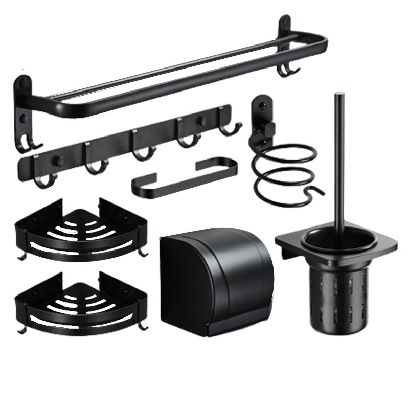 Modern Bathroom Hardware Set Matte Black Metal Bathroom Accessory Kit Clearhalo 'Bathroom Hardware Sets' 'Bathroom Hardware' 'Bathroom Remodel & Bathroom Fixtures' 'bathroom_hardware_sets' 'Home Improvement' 'home_improvement' 'home_improvement_bathroom_hardware_sets' 1200x1200_e66f4918-203d-4d33-b0d4-24ef836ac7bd