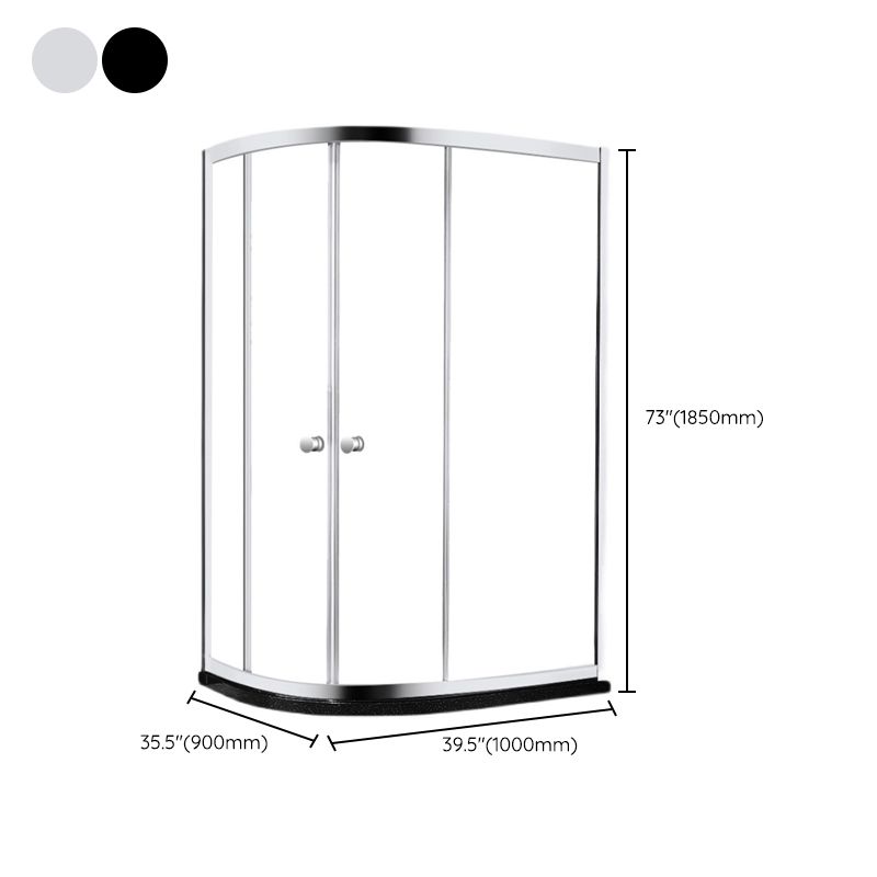Modern Style Stainless Steel Frame Folding Tempered Glass Shower Screen Clearhalo 'Bathroom Remodel & Bathroom Fixtures' 'Home Improvement' 'home_improvement' 'home_improvement_shower_tub_doors' 'Shower and Tub Doors' 'shower_tub_doors' 'Showers & Bathtubs' 1200x1200_e699389d-0c41-4550-ae7d-c1796c888726