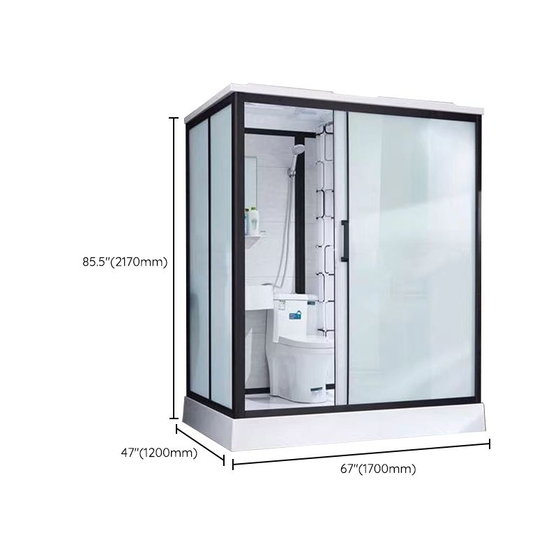 Framed Corner Shower Enclosure Single Sliding Shower Enclosure Clearhalo 'Bathroom Remodel & Bathroom Fixtures' 'Home Improvement' 'home_improvement' 'home_improvement_shower_stalls_enclosures' 'Shower Stalls & Enclosures' 'shower_stalls_enclosures' 'Showers & Bathtubs' 1200x1200_e69e6739-3c06-41a1-849d-8086e688192c