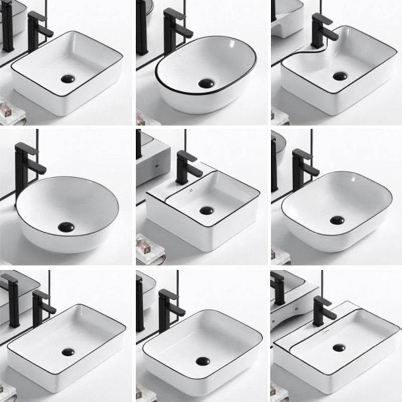 Modern Bathroom Sink Porcelain Rectangular with Overflow and Drain Assembly Basin Sink Clearhalo 'Bathroom Remodel & Bathroom Fixtures' 'Bathroom Sinks & Faucet Components' 'Bathroom Sinks' 'bathroom_sink' 'Home Improvement' 'home_improvement' 'home_improvement_bathroom_sink' 1200x1200_e6aa9704-a2a1-43ca-9e60-9201e9166a52