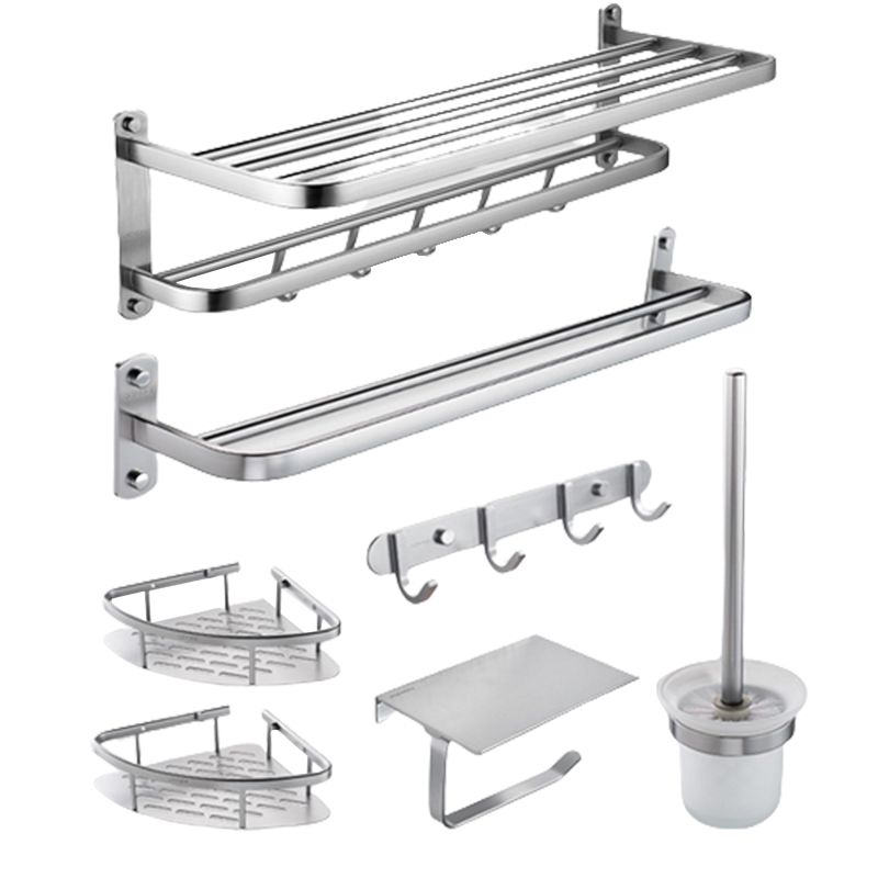 Modern Bathroom Set Paper Holder Bath Shelf Stainless Steel Bathroom Accessory Kit Clearhalo 'Bathroom Hardware Sets' 'Bathroom Hardware' 'Bathroom Remodel & Bathroom Fixtures' 'bathroom_hardware_sets' 'Home Improvement' 'home_improvement' 'home_improvement_bathroom_hardware_sets' 1200x1200_e6ae2f4b-da42-4012-97c4-c3b9a521371b