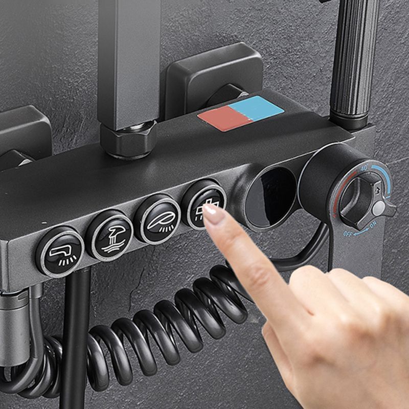 Modern Gray Shower Set 2 Shower Heads Shower System for Bathroom Clearhalo 'Bathroom Remodel & Bathroom Fixtures' 'Home Improvement' 'home_improvement' 'home_improvement_shower_faucets' 'Shower Faucets & Systems' 'shower_faucets' 'Showers & Bathtubs Plumbing' 'Showers & Bathtubs' 1200x1200_e6b6504f-110e-42a5-9ca9-ca0d62fa527c