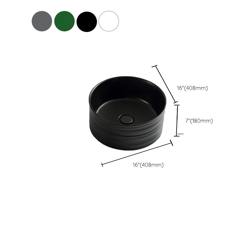 Modern Vessel Bathroom Sink Circular Porcelain with Pop-Up Drain Vessel Sink Clearhalo 'Bathroom Remodel & Bathroom Fixtures' 'Bathroom Sinks & Faucet Components' 'Bathroom Sinks' 'bathroom_sink' 'Home Improvement' 'home_improvement' 'home_improvement_bathroom_sink' 1200x1200_e6b6a8ad-42e0-4887-951c-a3f0e6b54637