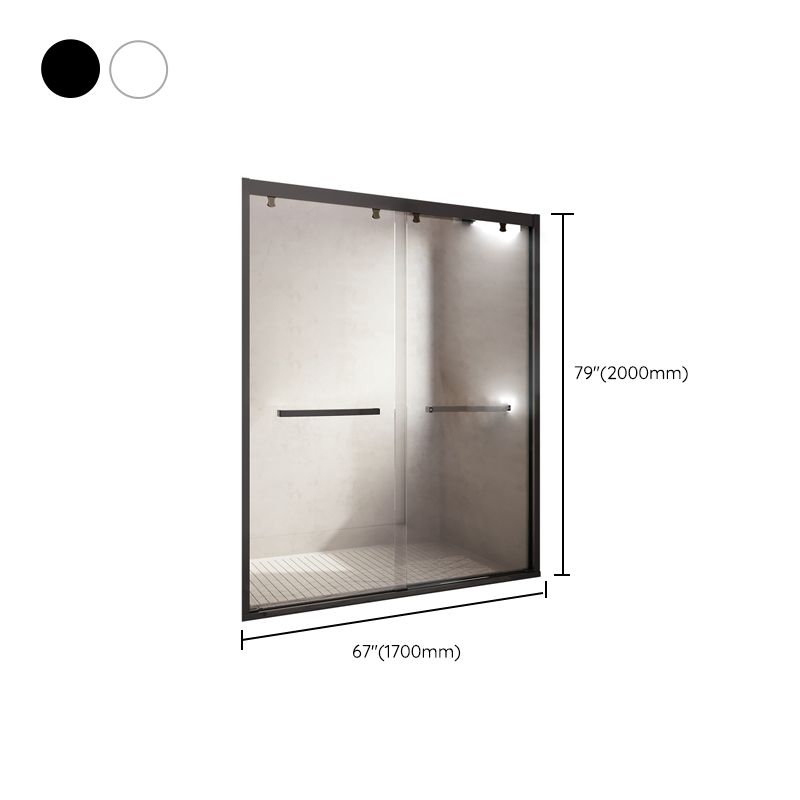 Semi Frameless Double Sliding Shower Door Tempered Glass Shower Screen Clearhalo 'Bathroom Remodel & Bathroom Fixtures' 'Home Improvement' 'home_improvement' 'home_improvement_shower_tub_doors' 'Shower and Tub Doors' 'shower_tub_doors' 'Showers & Bathtubs' 1200x1200_e6d1a9f0-8921-4789-9cf1-78c647957955