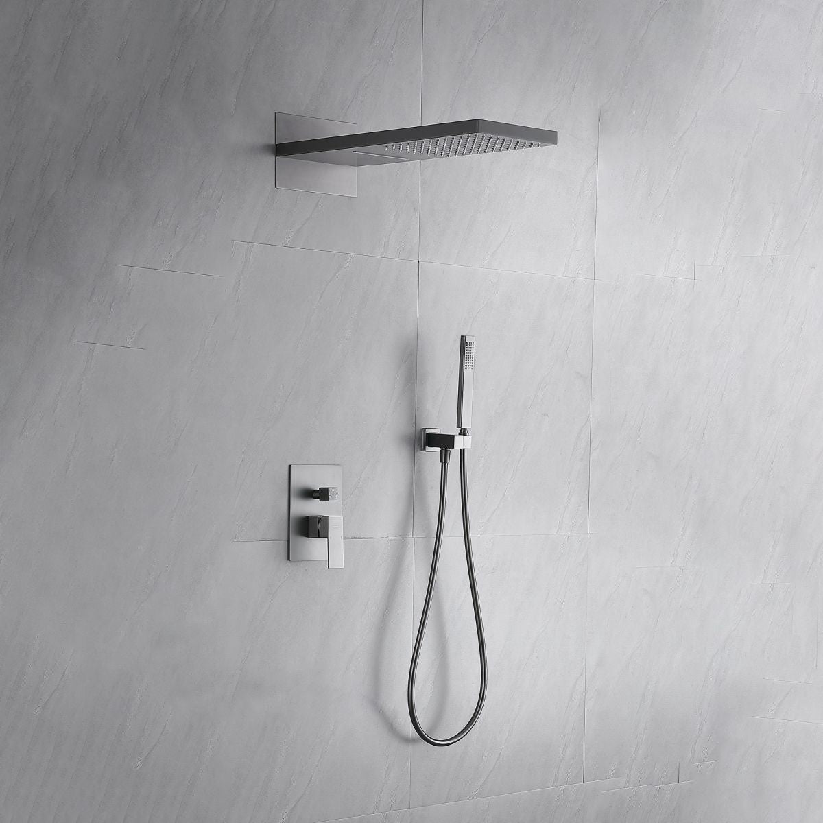 Modern Shower Combo Brass Handheld Shower Head Valve Included Shower Trim Clearhalo 'Bathroom Remodel & Bathroom Fixtures' 'Home Improvement' 'home_improvement' 'home_improvement_shower_faucets' 'Shower Faucets & Systems' 'shower_faucets' 'Showers & Bathtubs Plumbing' 'Showers & Bathtubs' 1200x1200_e6ef927c-c551-4121-8e37-7259062333bf